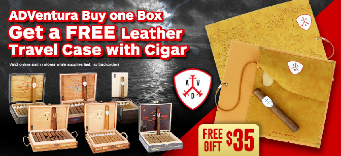 ADVentura Buy one Box Get FREE ADVentura Leather Pouch wih 1 Cigar!